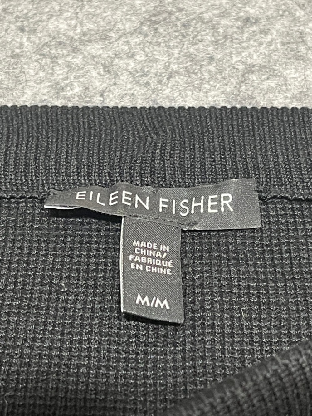 Eileen Fisher Black Silk and Cotton Knit Midi Skirt - Picture 7 of 8
